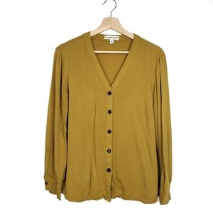 Alexandra Jordan Button Down Mustard Top